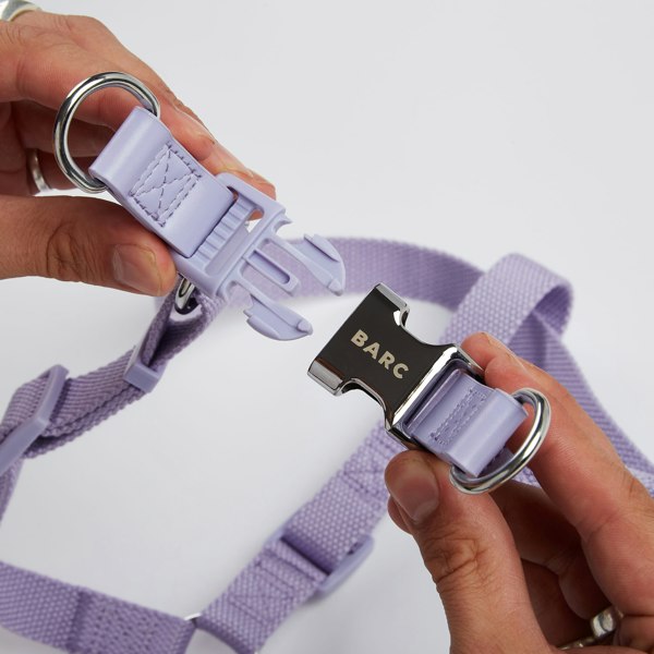 Light Purple Dog Harness with Chrome 