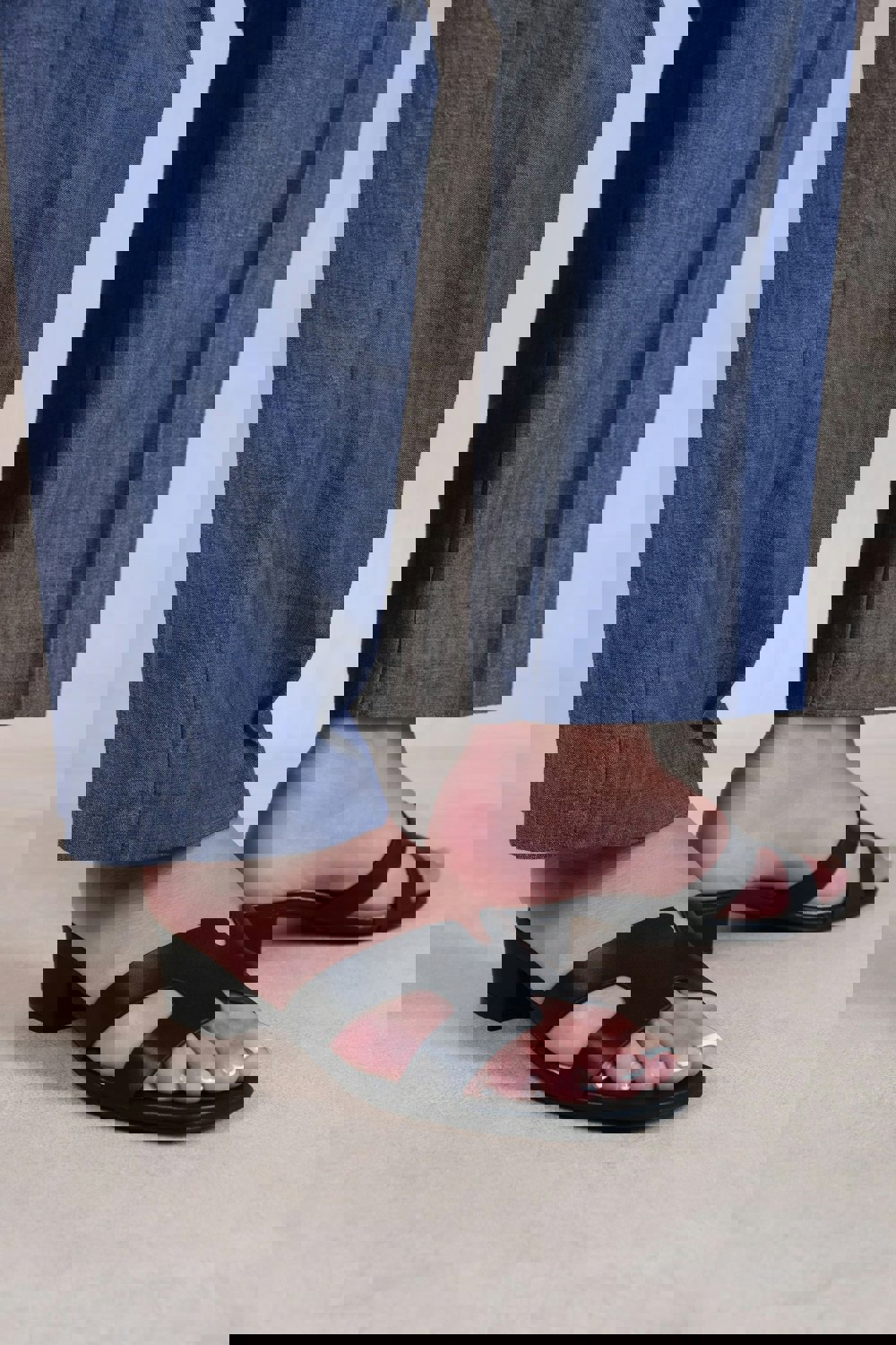 Where's That From Paris Cut Out Strap With Block Heel Sandals in Black