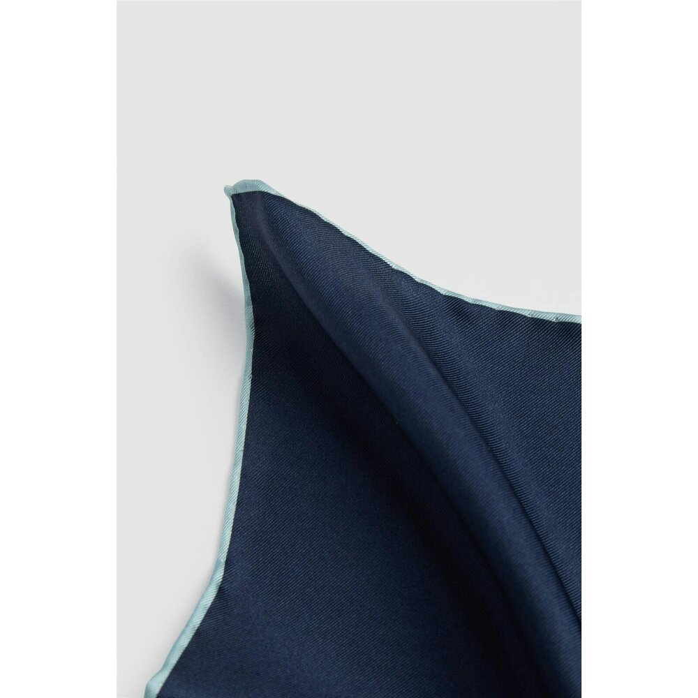 Alexandre Silver Alexandre Navy Silk Pocket Square