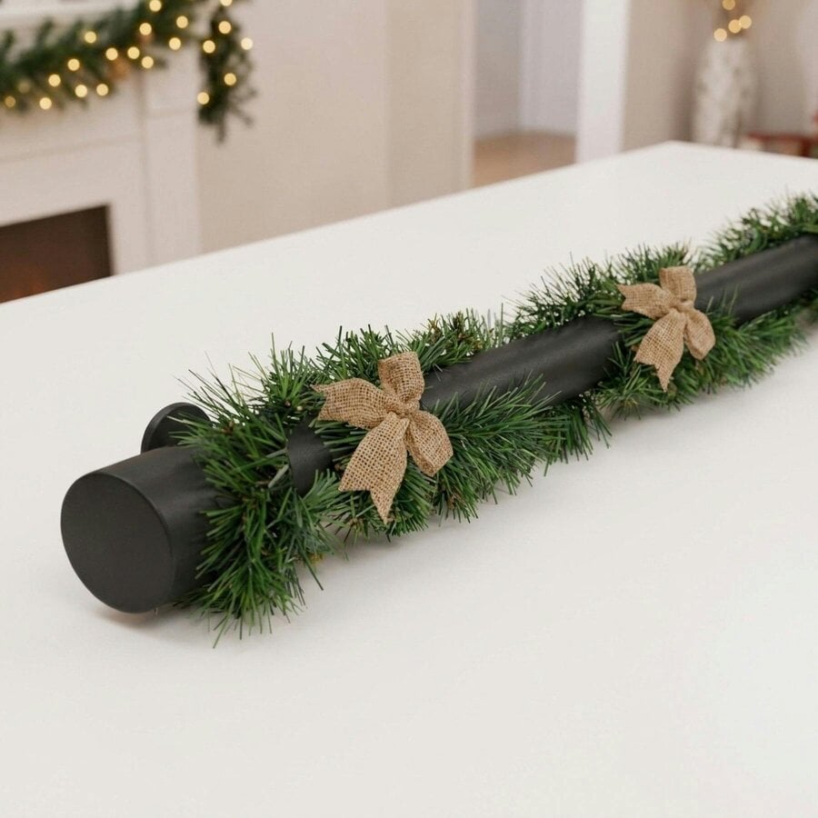 Garden Greatness Decorated Christmas Tinsel Garland with Bows