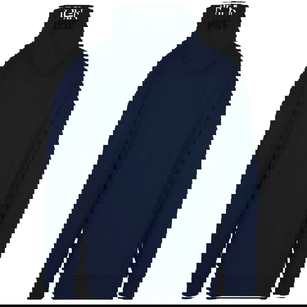 Plein Sport Patch Logo Taped Hood Navy Blue Hoodie S