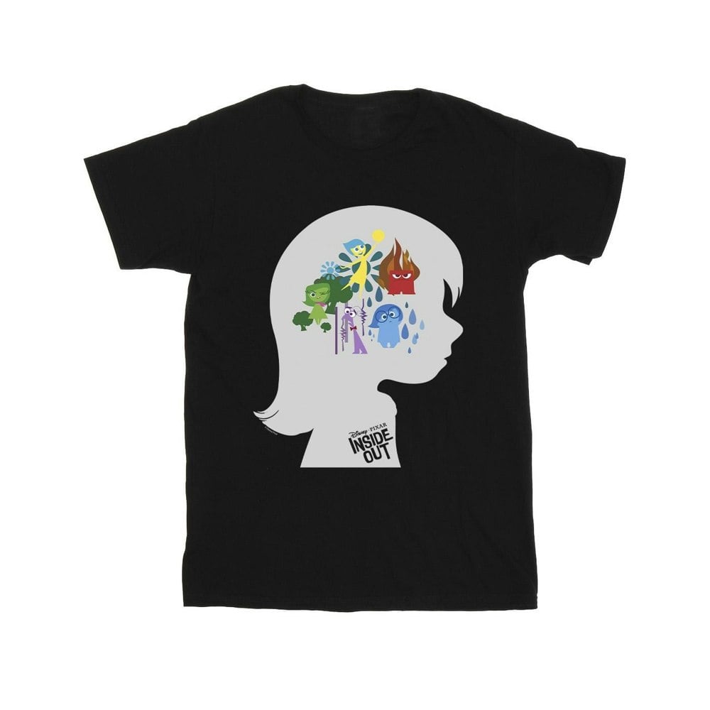 Disney Mens Inside Out Head Silhouette T-Shirt - Black