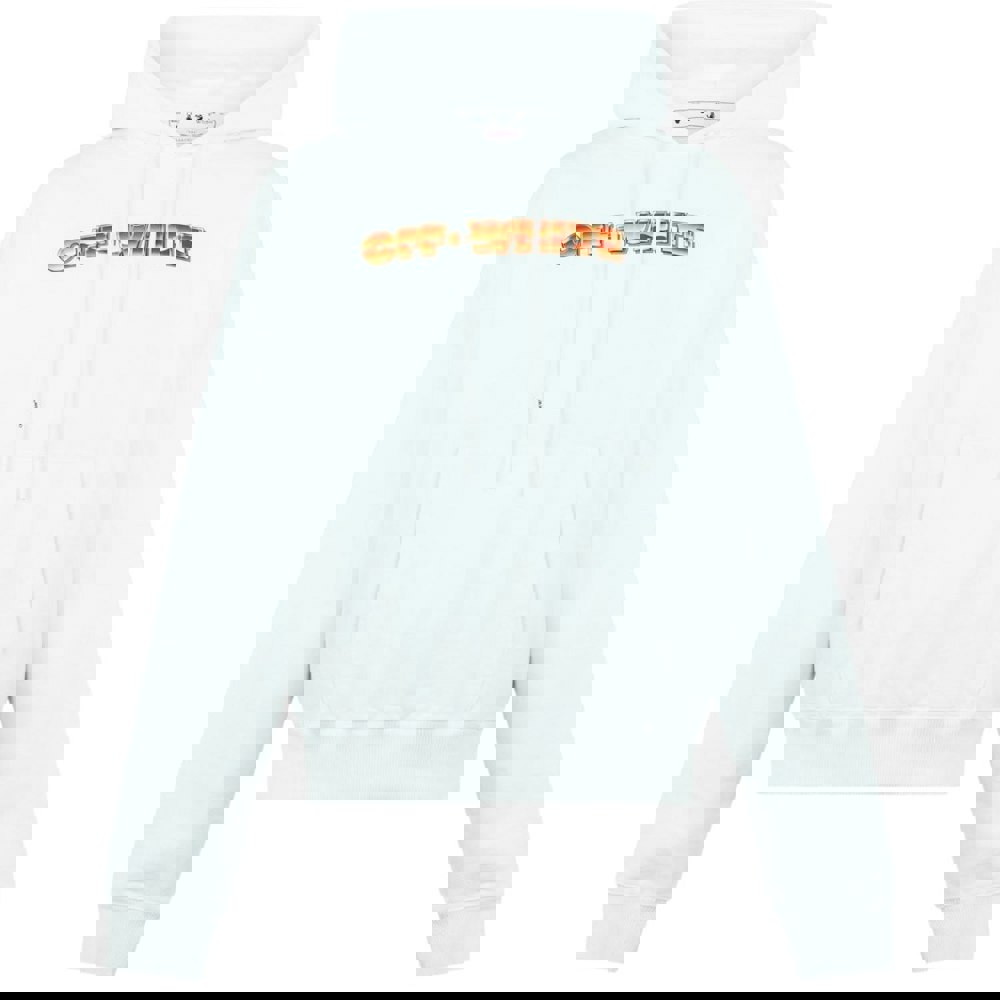 Off-White Orange Metal Arrow Logo Skate White Hoodie XS