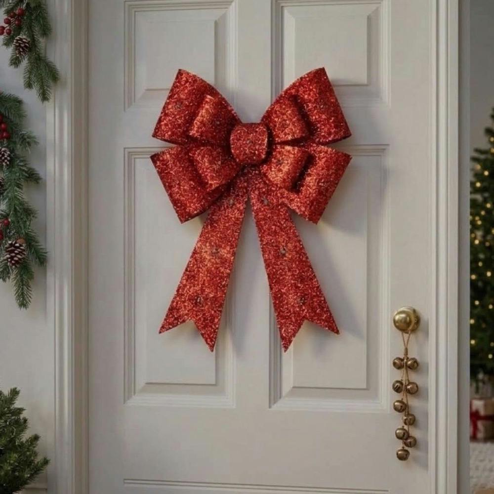 Garden Greatness Luxury Noel Red LED Christmas Door Bow