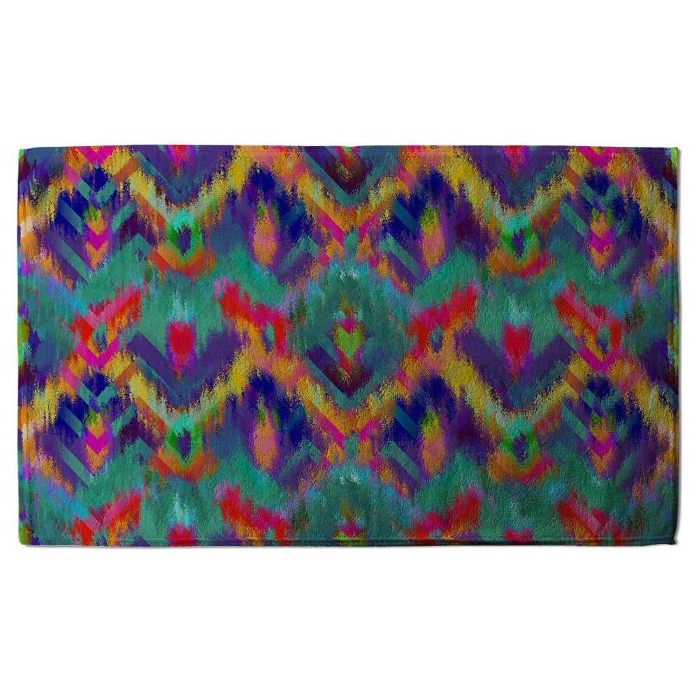 Benjamin Tate Design Abstract ethnic ikat pattern (Bath Towel)