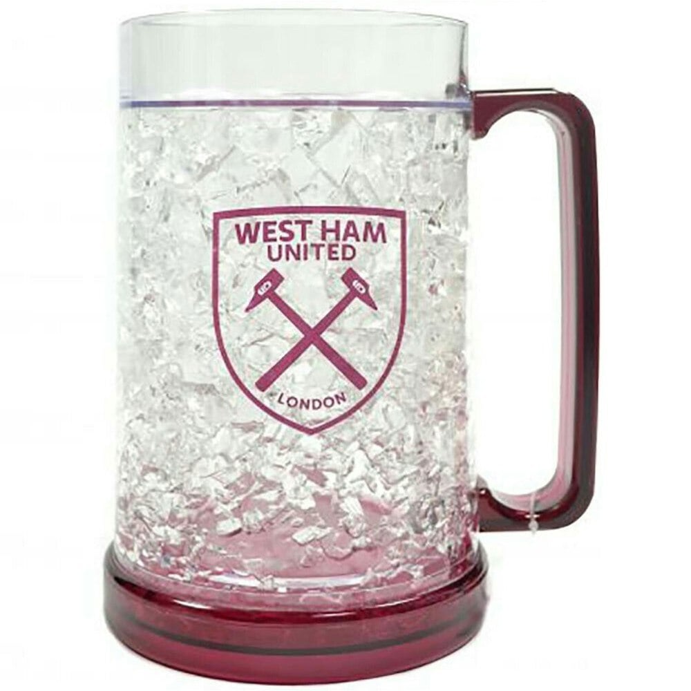 West Ham United FC Crest Freezer Tankard - Beetroot Red/Clear