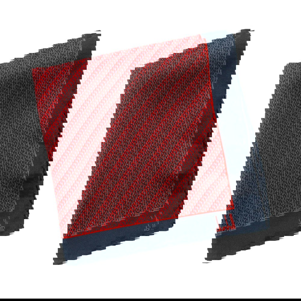 Dunhill mulberry silk pocket square Luxurious silk with a curb chain pattern