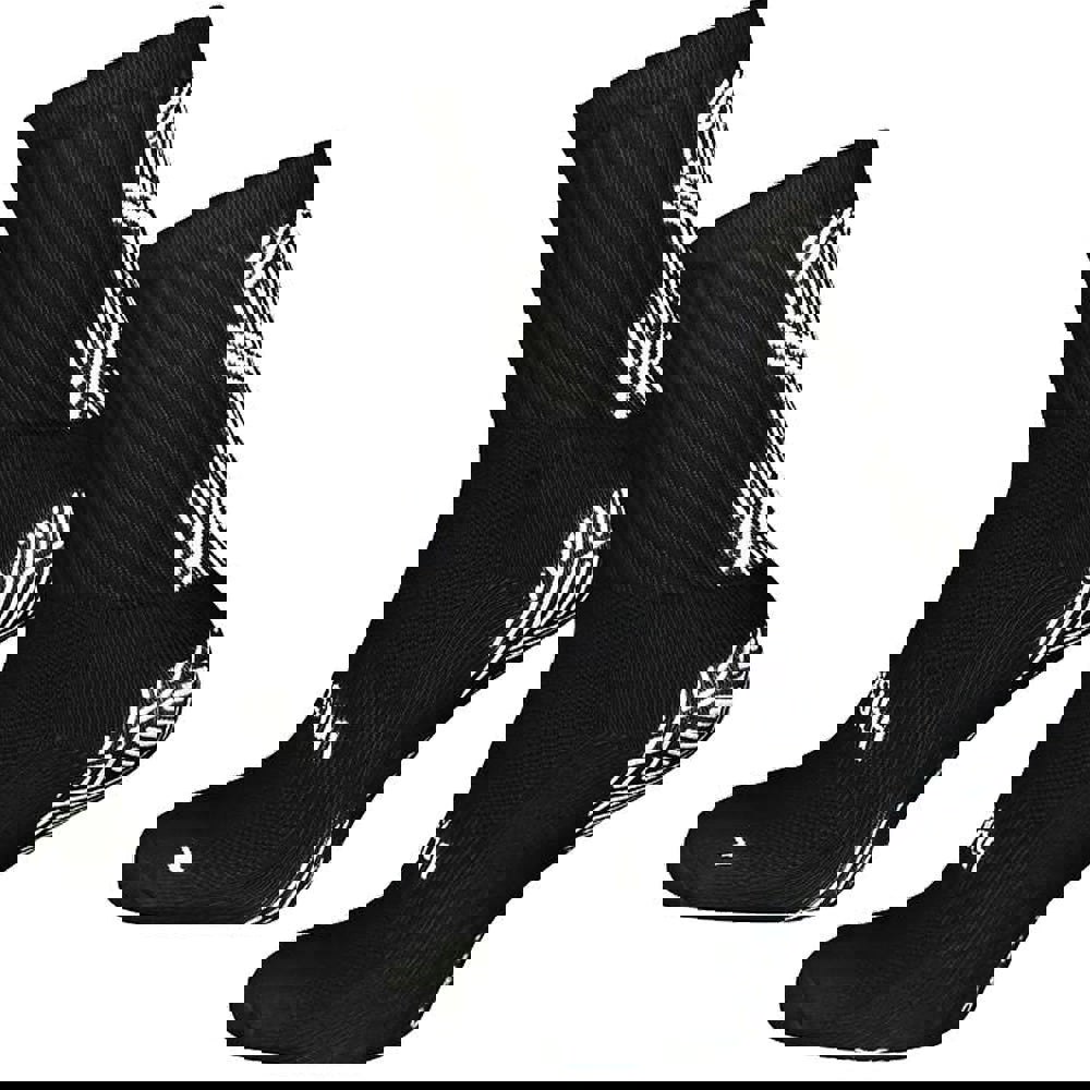 Size 9-12 ADULT Anti Slip Grip Sports Socks - BLACK - Football Gym Running