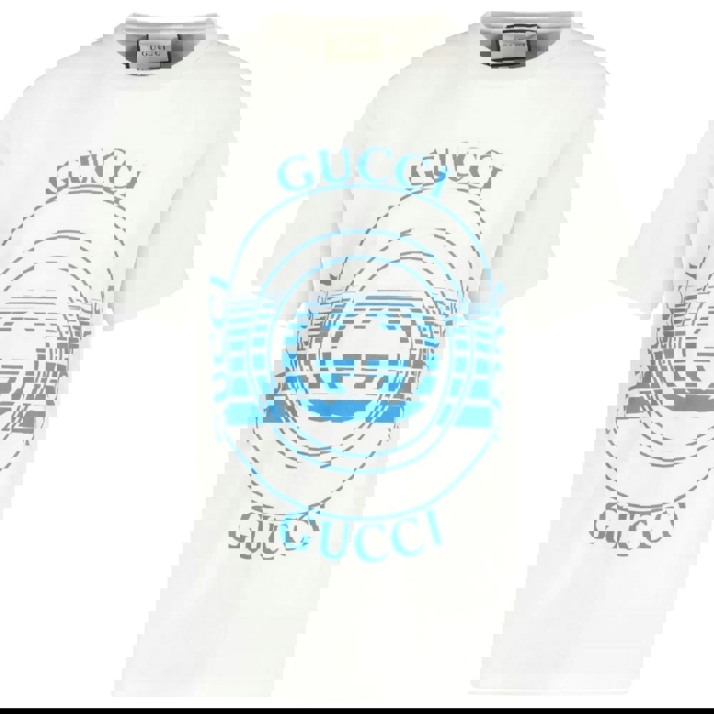 Gucci Record Logo Oversized Fit White T-Shirt S