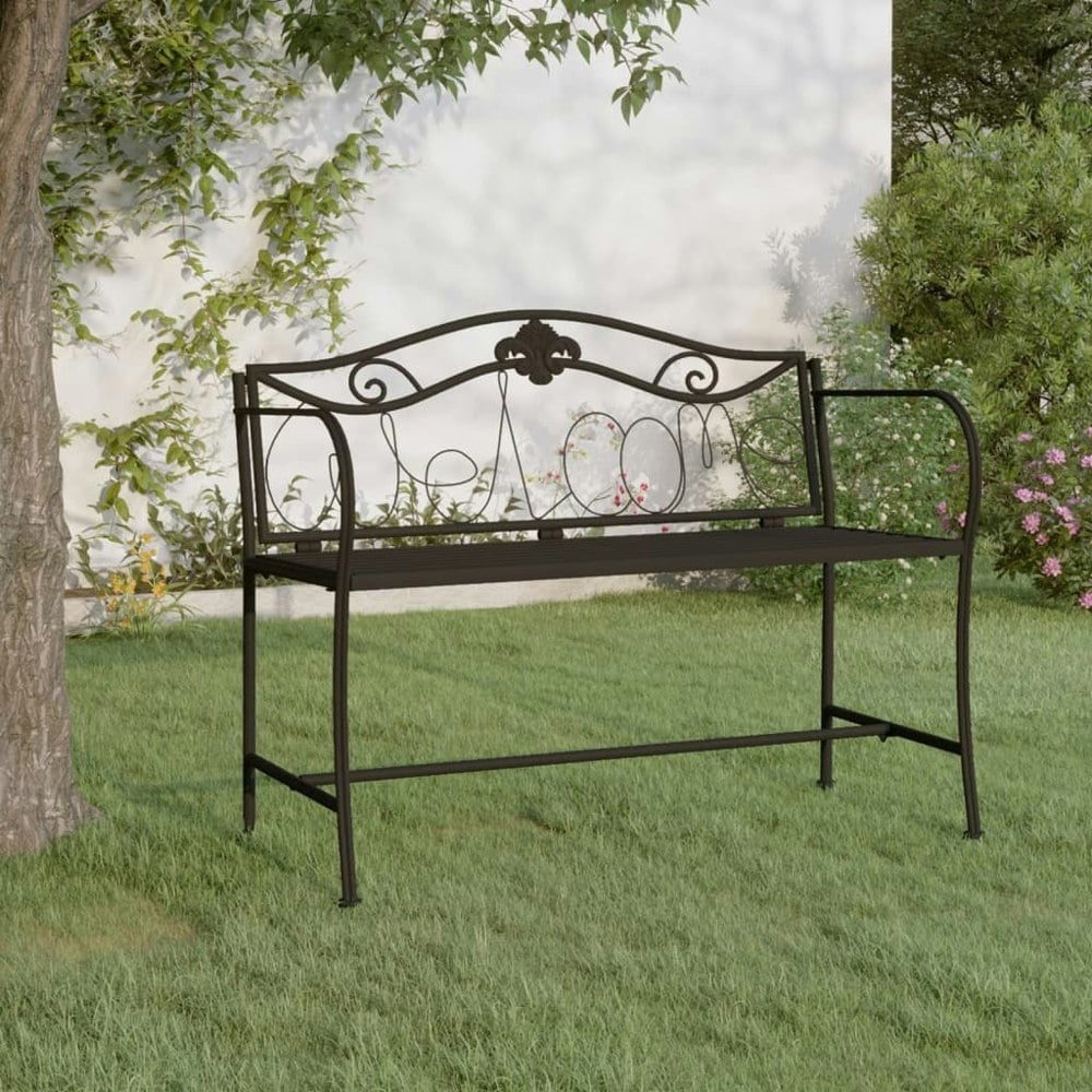 Berkfield 2-Seater Garden Bench 104 cm Black Steel