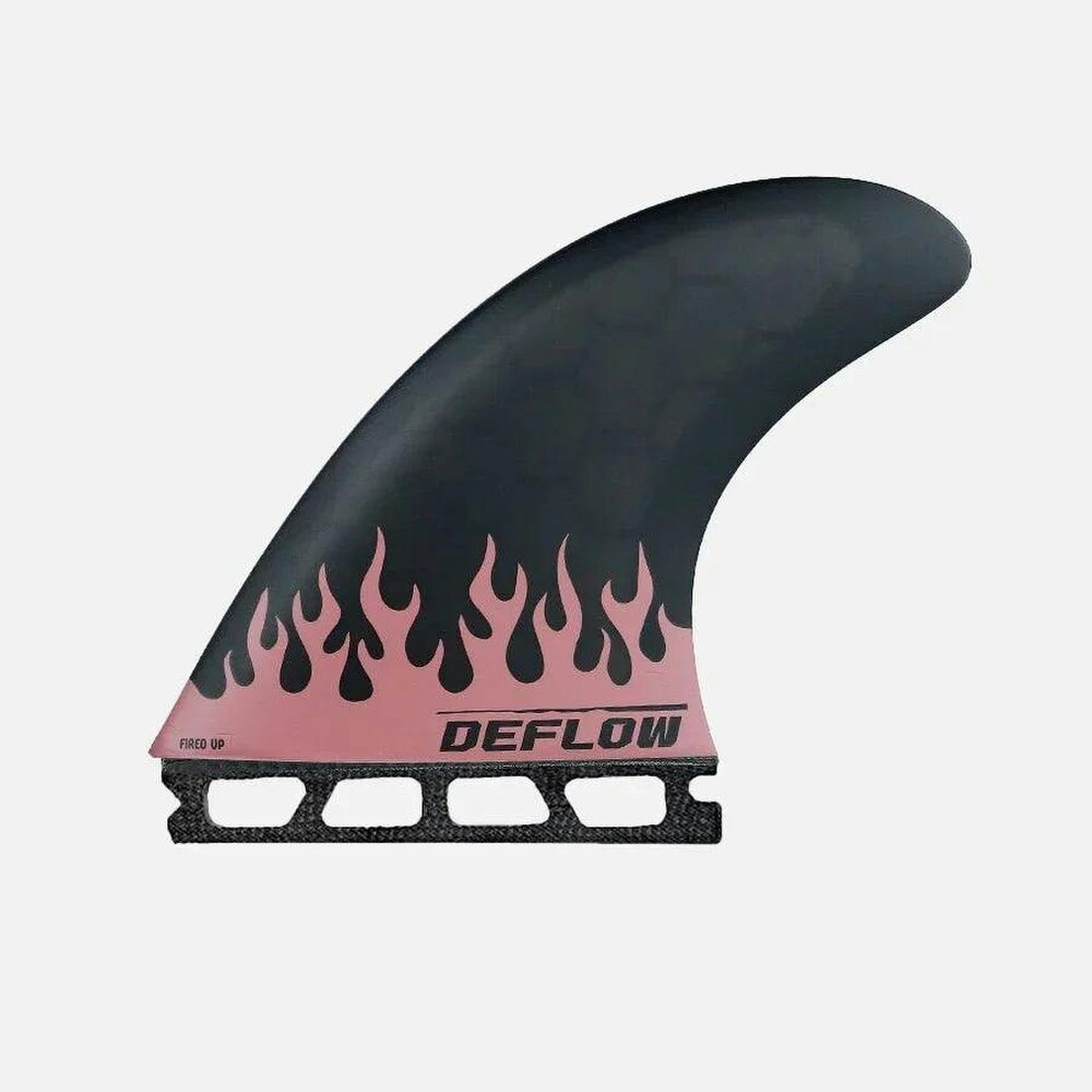 Deflow Grom Series Fired Up Thruster Surfboard Fin Set - Black