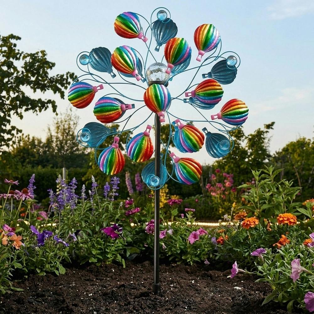 Garden Greatness SkyRunner Hot Air Balloon Solar Wind Spinner