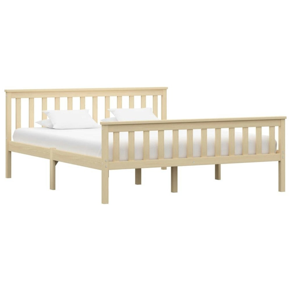 Berkfield Bed Frame Light Wood Solid Pinewood 160x200 cm