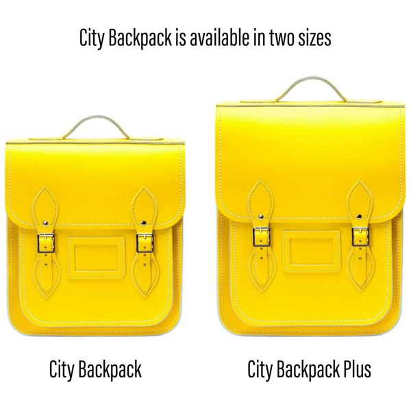 Pastel Daffodil Yellow Leather City Backpack - Backpack - Zatchels