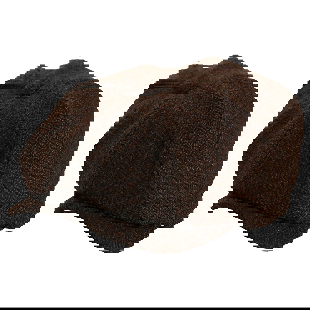 Gamble & Gunn Brown Herringbone Newsboy Button Top Cap