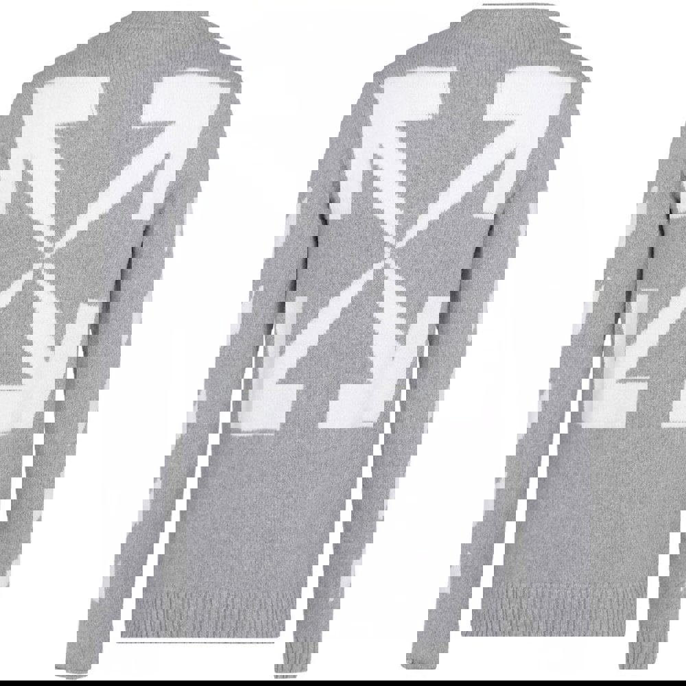 Off-White Arrow Logo Grey Knit Jumper M