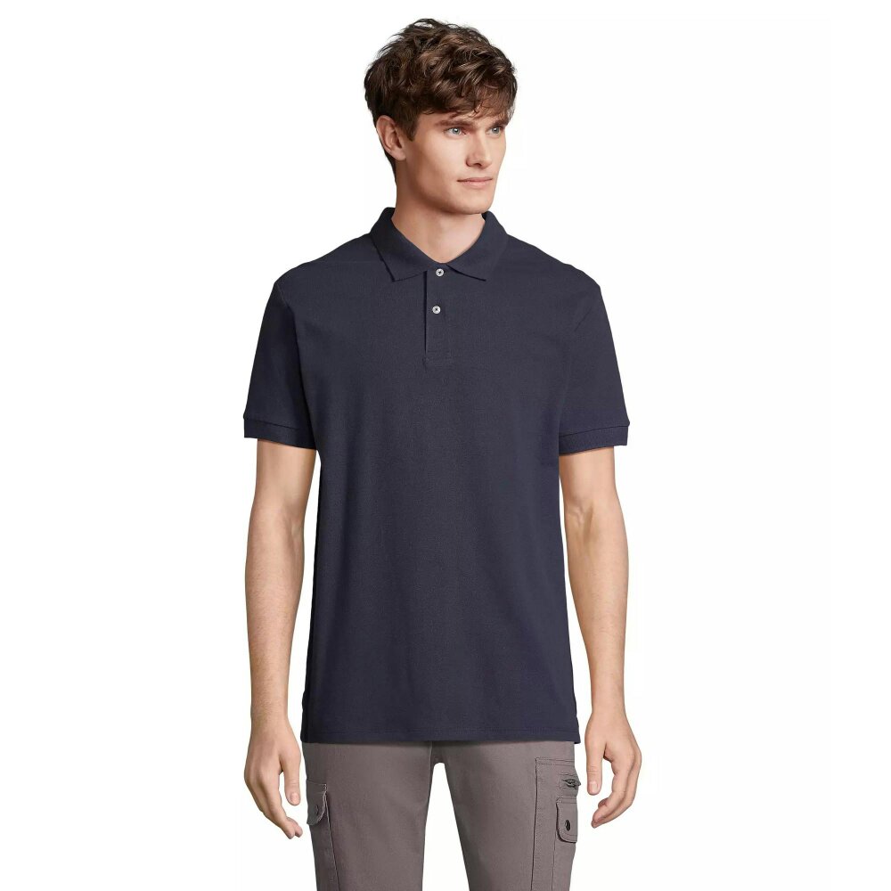 SOLS Unisex Adult Pacific Pique Twin Needle Stitch Polo Shirt - French Navy - French Navy
