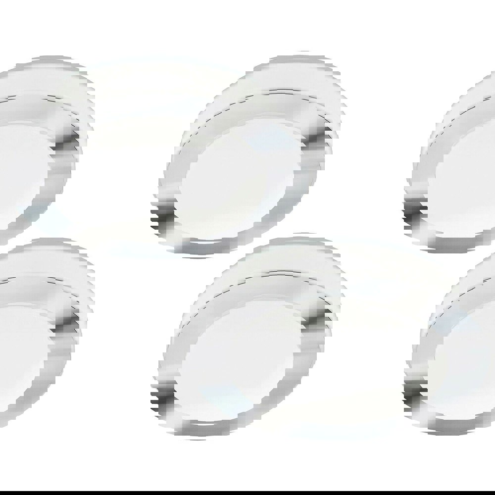 2 PACK Wall Flush Ceiling Light Colour White Chrome Shade White Plastic LED 11W Loops