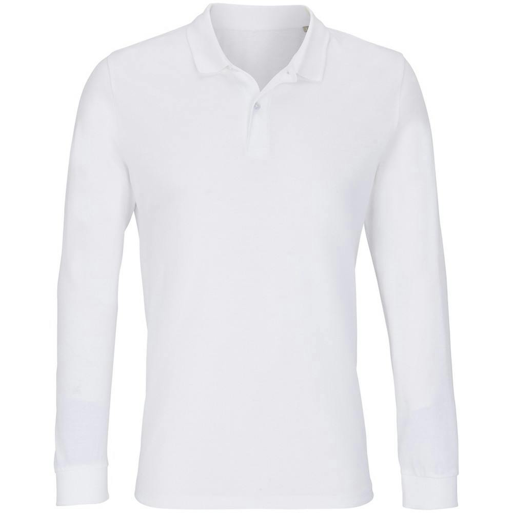 SOLS Unisex Adult Planet Piqué Long-Sleeved Polo Shirt - White - White