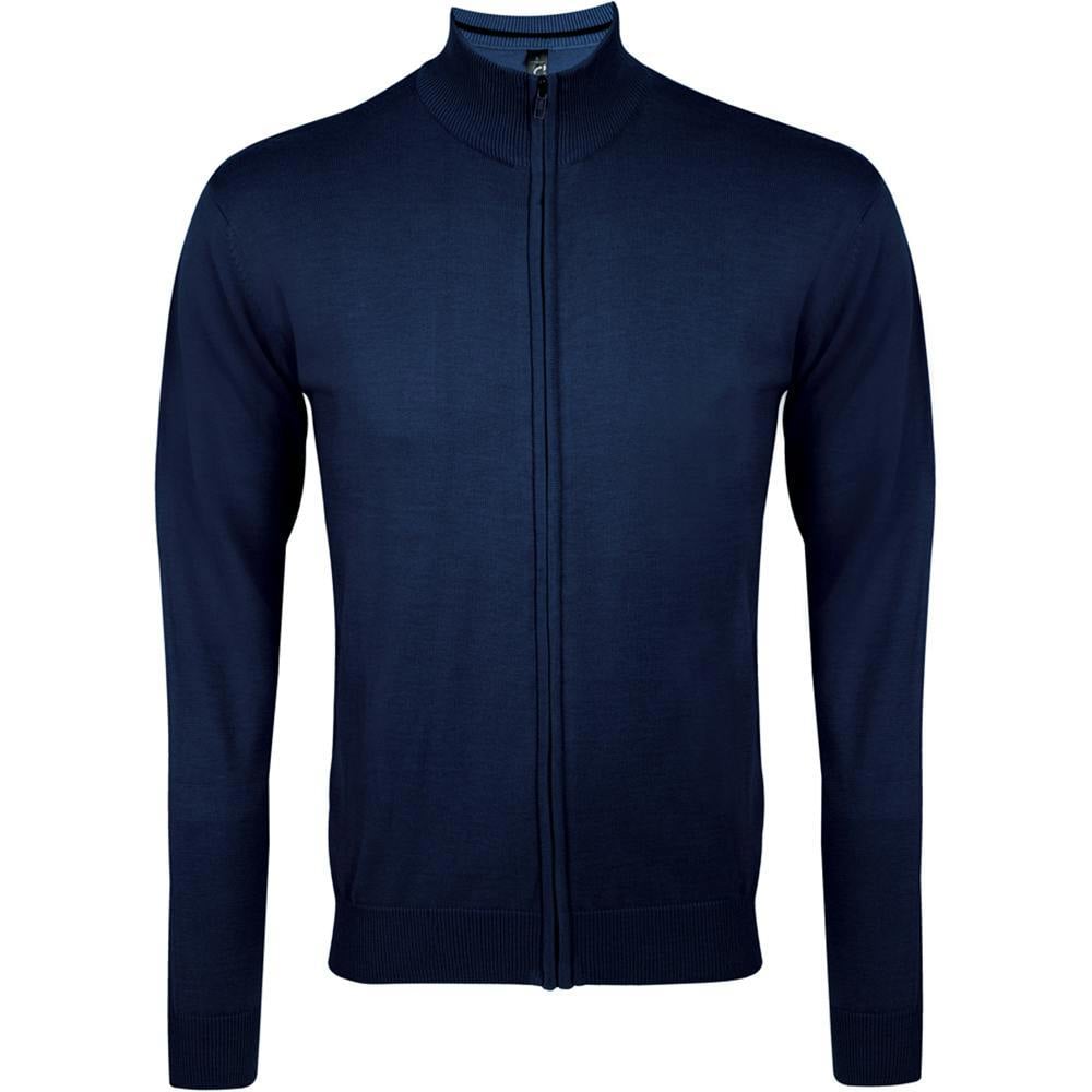 SOLS Mens Gordon Full Zip Cardigan - Navy - Navy