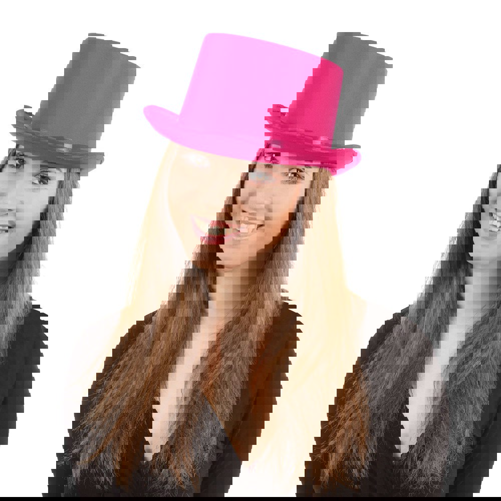 Bristol Novelty Unisex Satin Top Hat - Pink