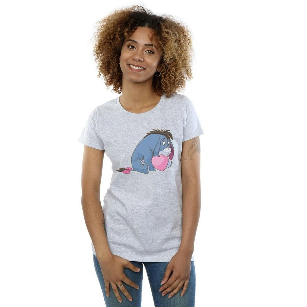 Disney Womens/Ladies Winnie The Pooh Eeyore Mouth Cotton T-Shirt - Sports Grey