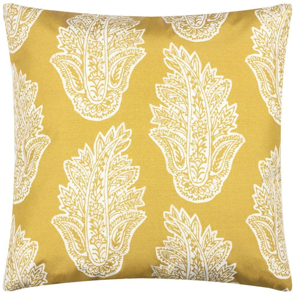 Paoletti Kalindi Paisley Outdoor Cushion Cover - Saffron