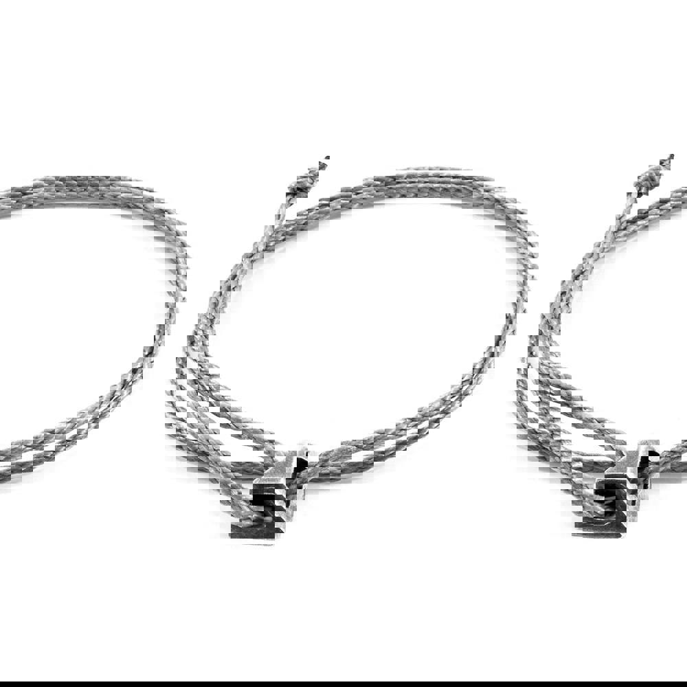 Anchor & Crew Classic Grey Arthur Silver and Rope SKINNY Bracelet