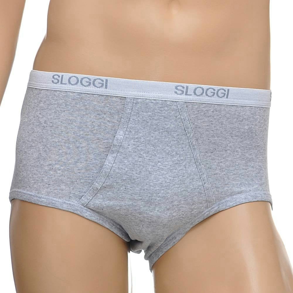 Sloggi - Basic Men's Maxi Brief, Grey Melange - Boxers - and - Briefs.net