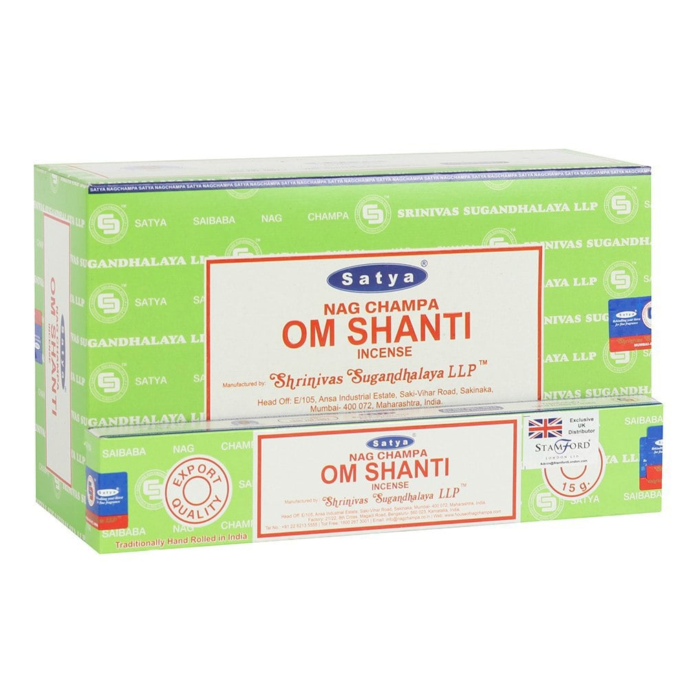 Serano 12 Packs of Om Shanti Incense Sticks by Satya