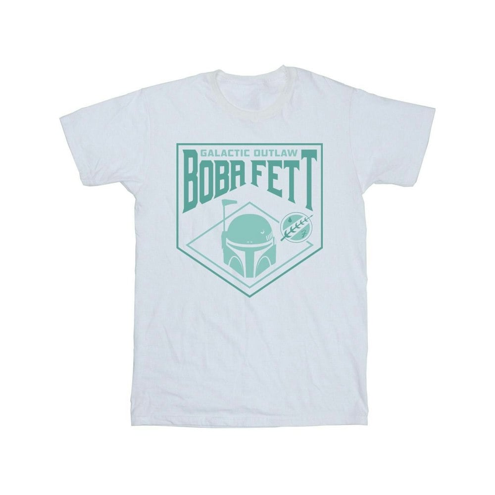 Star Wars Mens The Book Of Boba Fett Galactic Helm Chest T-Shirt - White