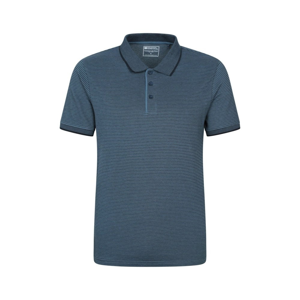 Mountain Warehouse Mens Dawnay Textured Pique Polo Shirt - Dark Blue