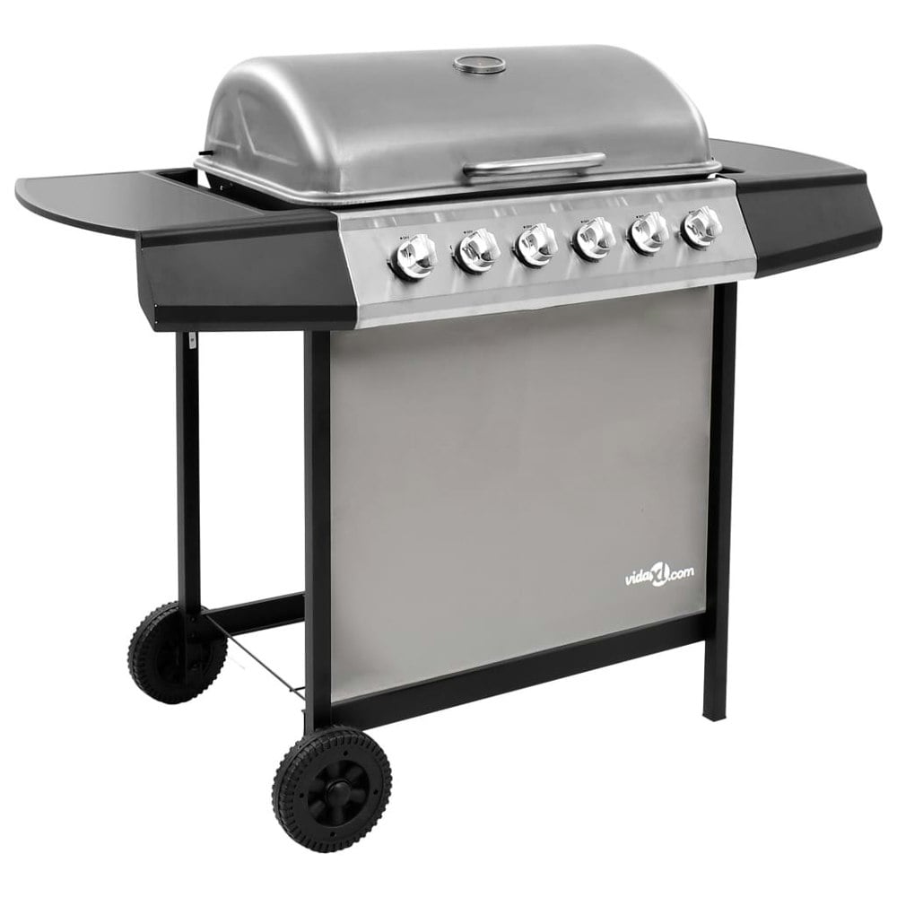 Berkfield Gas BBQ Grill with 6 Burners Black and Silver