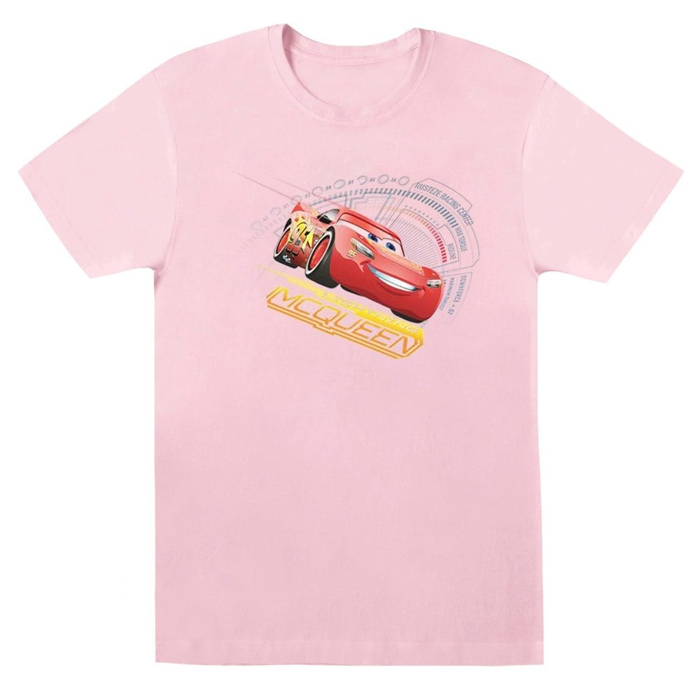 Disney Womens/Ladies Cars Lightning McQueen Cotton Boyfriend T-Shirt - Baby Pink
