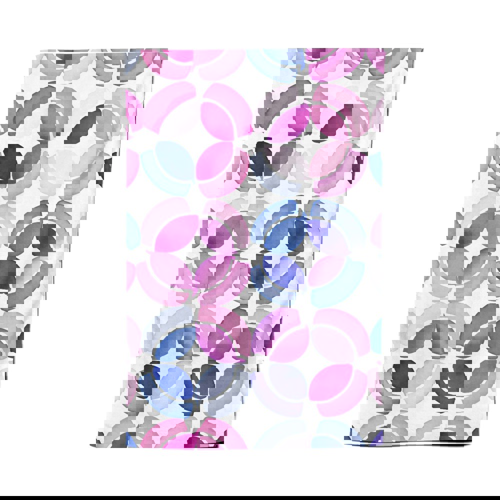 Warren Reed Interlocking Pink Blue Shape Tea Towel
