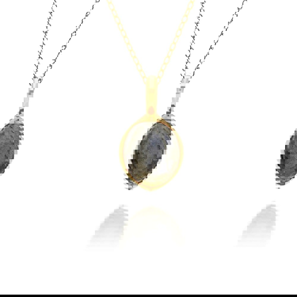 270P029204925 Irregular B Gem Labradorite Pendant in Gold Plated Silver 1