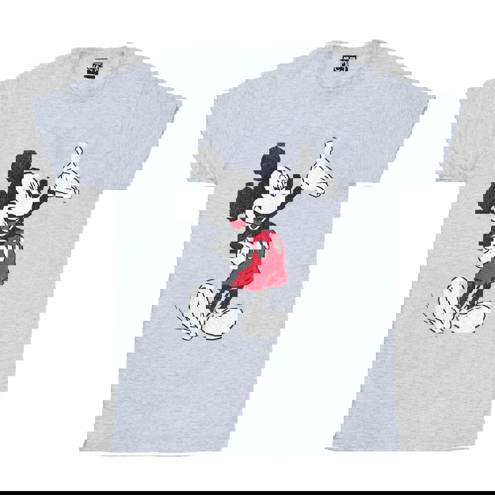 Disney Boys Mickey Mouse Traditional Wave T-Shirt - Sports Grey