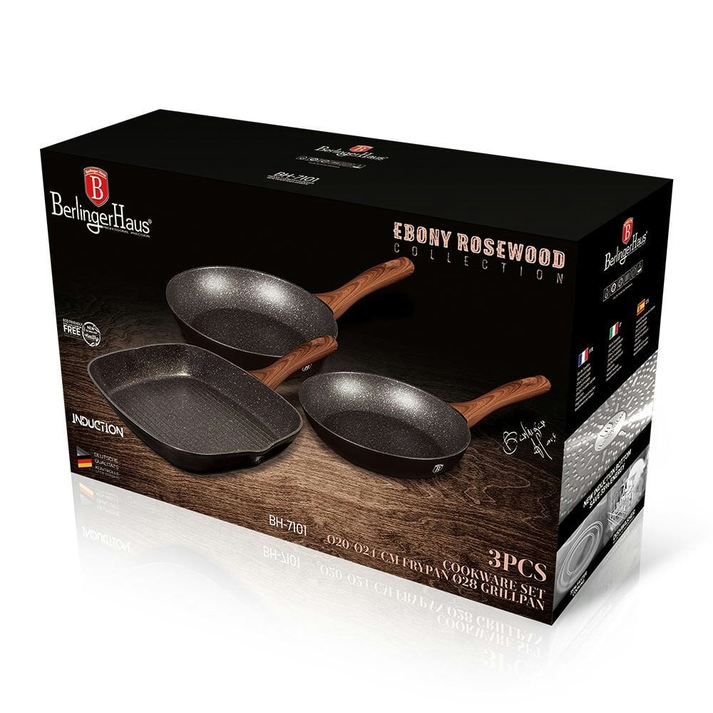 Berlinger Haus 3-Piece Frypan Set: Non-Stick, All-Hob Mastery