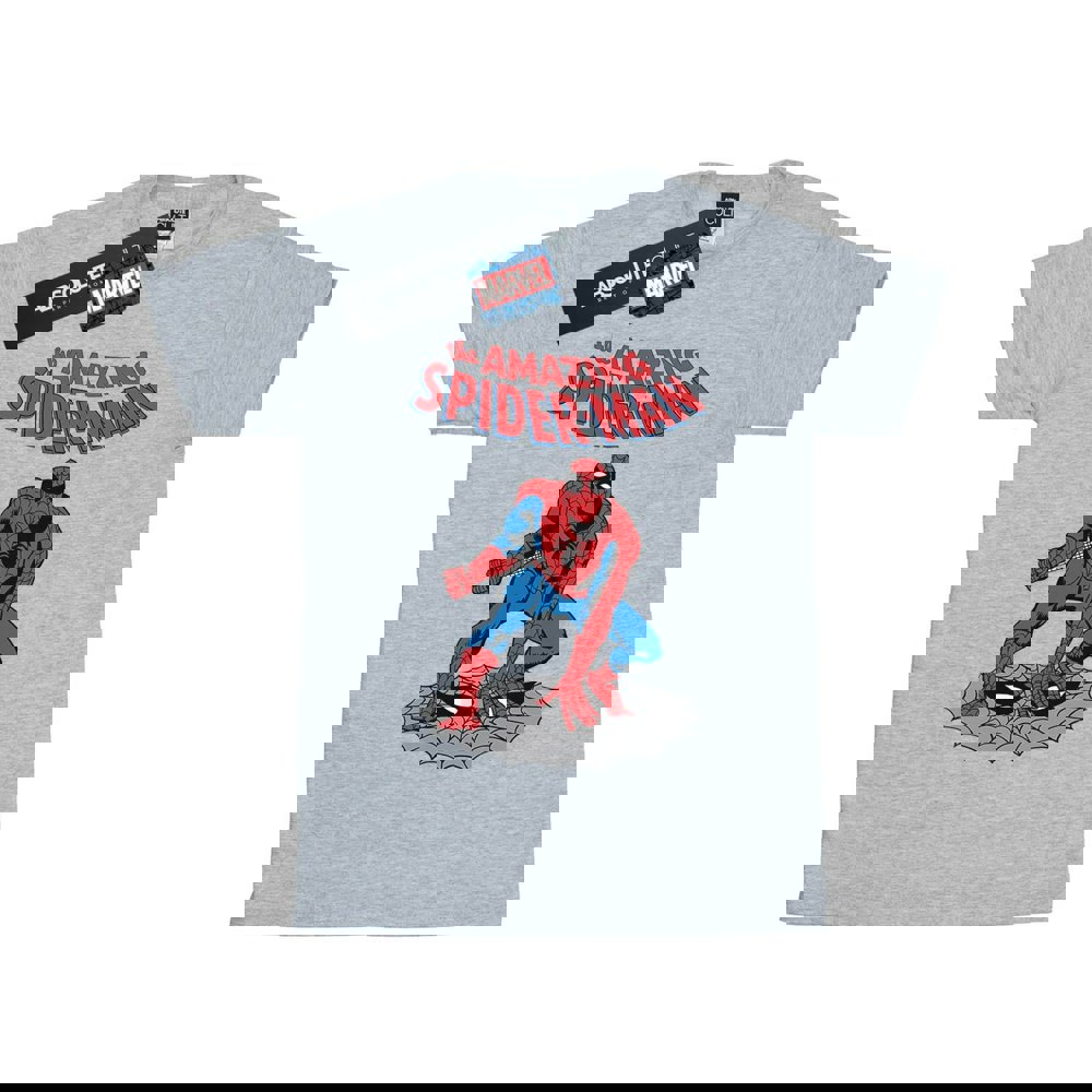 Marvel Womens/Ladies The Amazing Spider-Man Cotton Boyfriend T-Shirt - Sports Grey