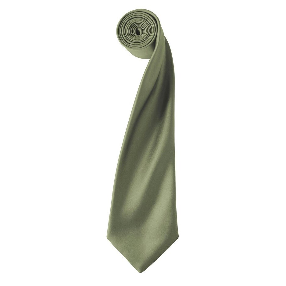 Premier Unisex Adult Colours Satin Tie - Olive - Olive - One Size