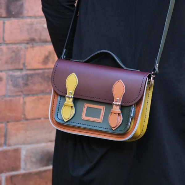 Zatchels Leather Midi Satchel - Autumnal Kaleidoscope