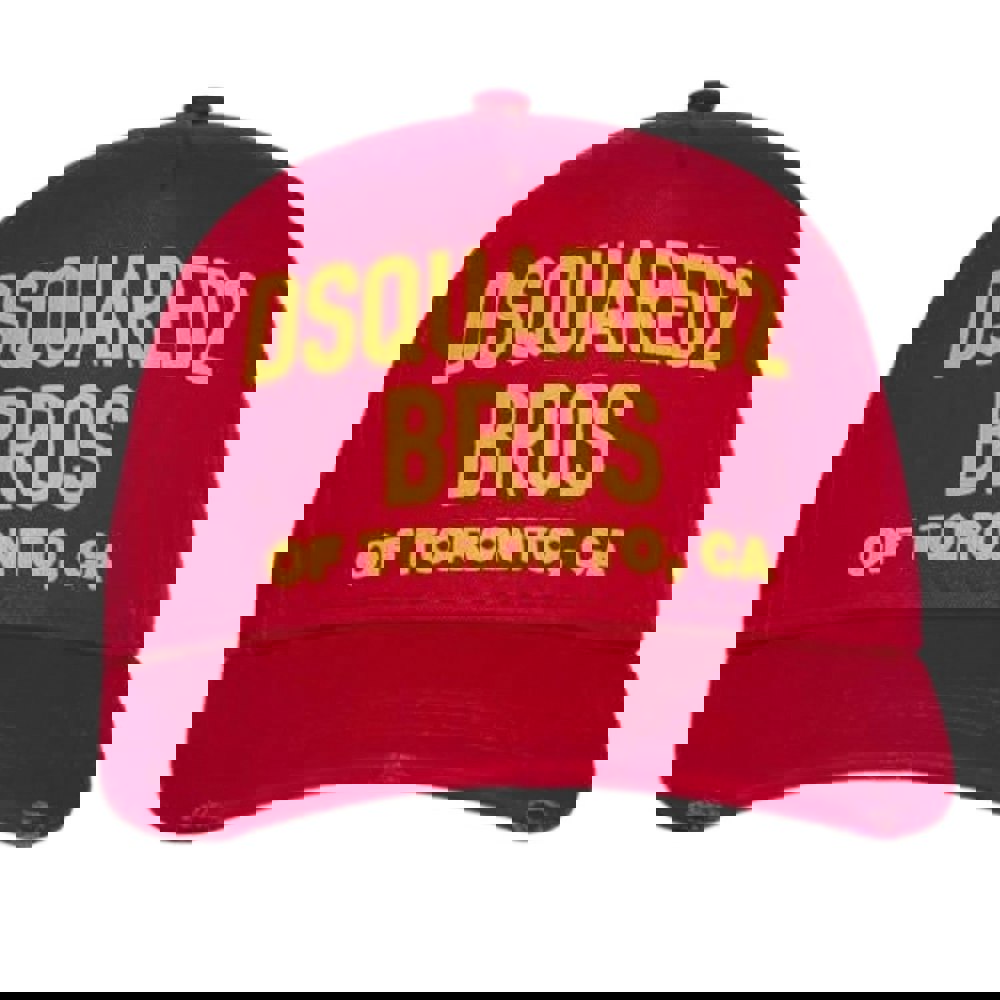DSQUARED2 BCM0517 4065 Dsquared2 Bros Of Toronto Baseball Cap 4065 RED Hat One Size