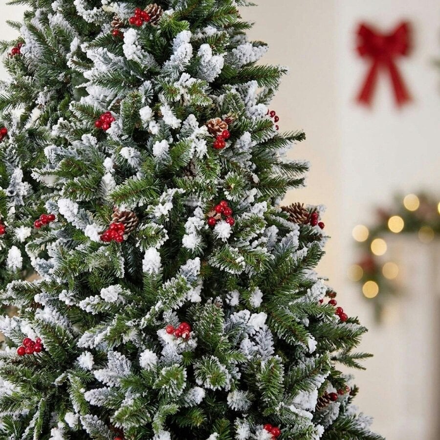 Garden Greatness 7ft New Jersey Spruce Decorative Pick with Berries and Cones