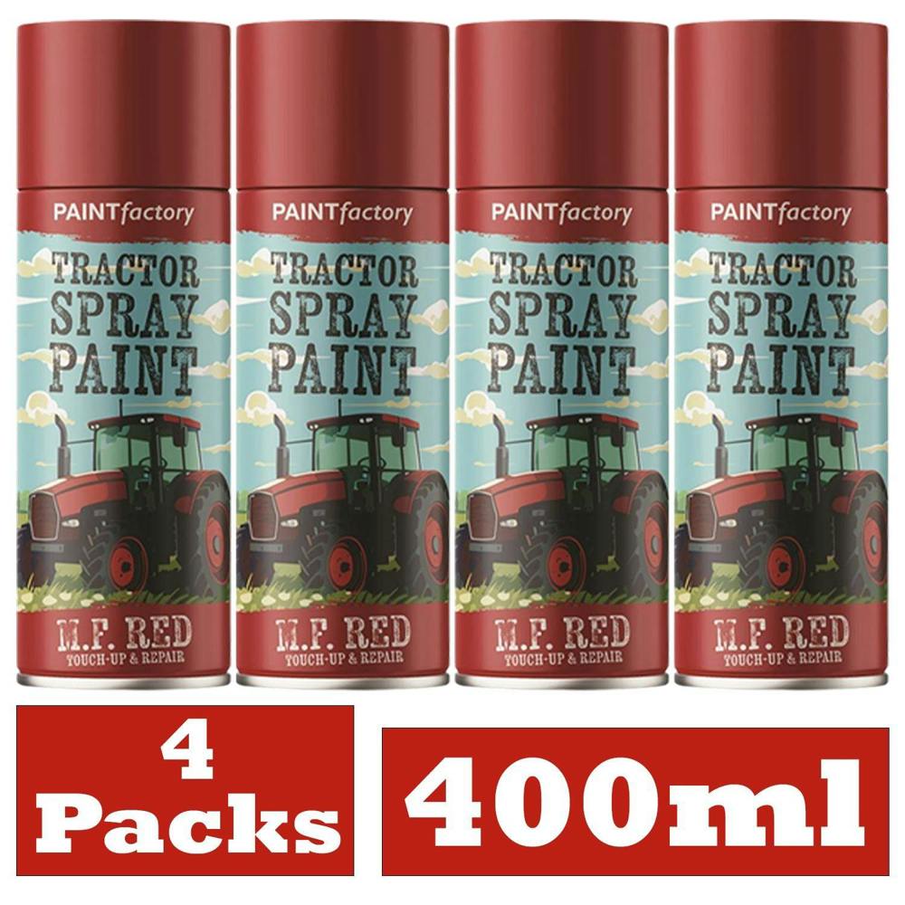 Paint Factory 4X - Tractor Spray Paint Massey Ferguson Red 400ml