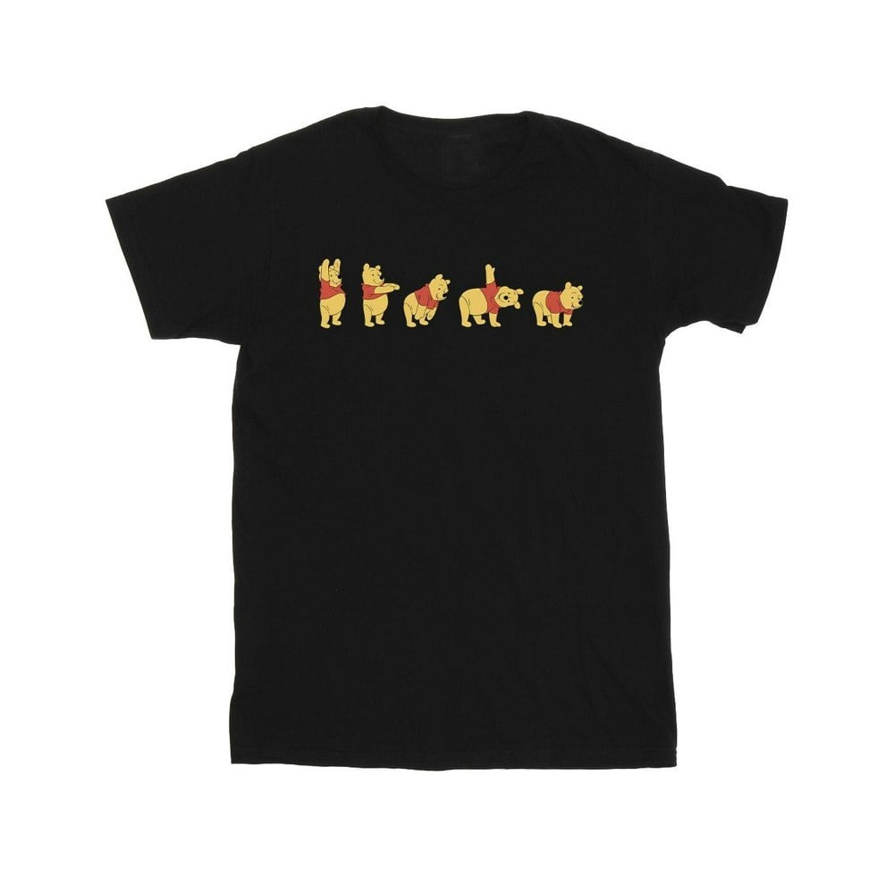 Disney Mens Winnie The Pooh Stretching T-Shirt - Black
