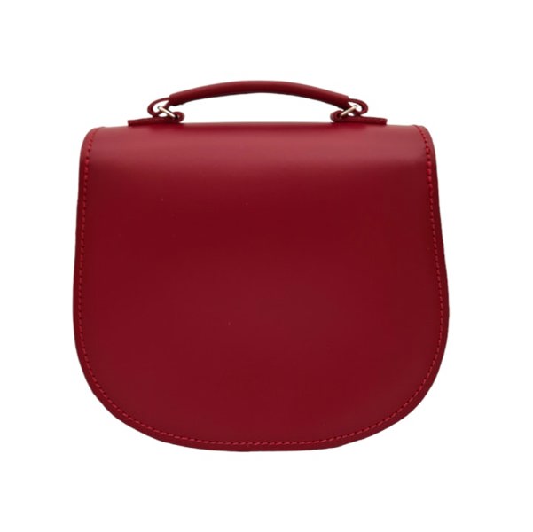 Zatchels Handmade Leather Twist Lock Saddle Bag - Red