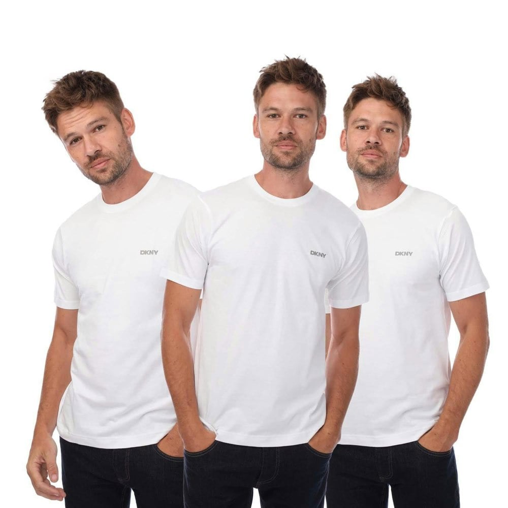 DKNY Mens Giants Lounge T-Shirt (Pack of 3) - White