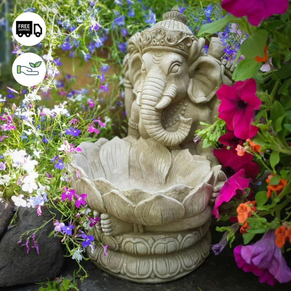 SPA Stone Cast Ganesh Bird Feeder EF22