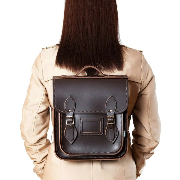 Dark Brown Leather City Backpack - Backpack - Zatchels