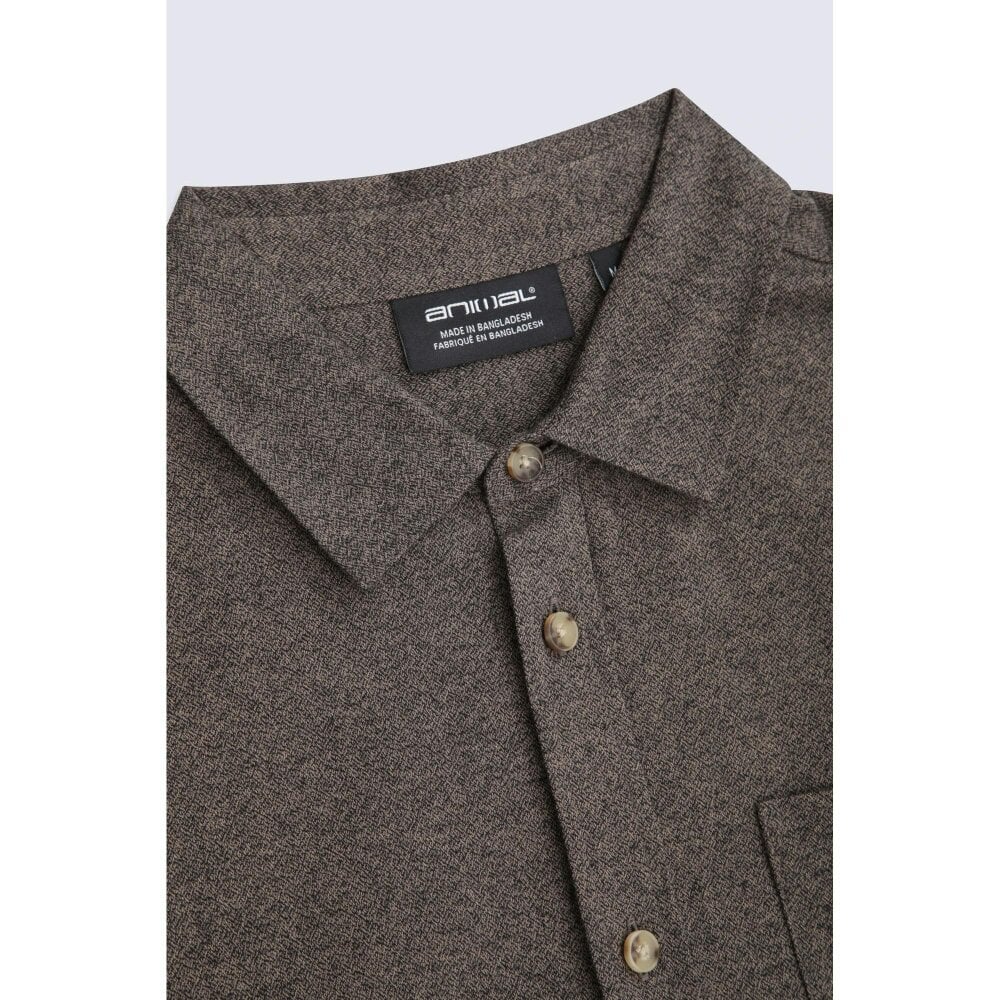 Animal Mens Brushed Cotton Lightweight Long-Sleeved Shirt - Beige